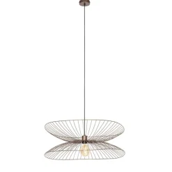 QAZQA Pendelleuchten|Wohnzimmerlampen*Smarte Pendelleuchte Dunkelbronze mit doppeltem Schirm inkl. Wifi G95 - Pua