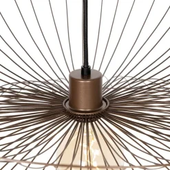 QAZQA Pendelleuchten|Wohnzimmerlampen*Smarte Pendelleuchte Dunkelbronze mit doppeltem Schirm inkl. Wifi G95 - Pua