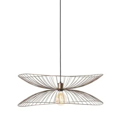 QAZQA Pendelleuchten|Wohnzimmerlampen*Smarte Pendelleuchte Dunkelbronze mit doppeltem Schirm inkl. Wifi G95 - Pua