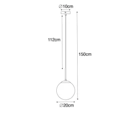 QAZQA Pendelleuchten|Wohnzimmerlampen*Smarte Pendelleuchte Gold mit Opalglas inkl. Wifi P45 - Flore
