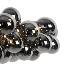 QAZQA Pendelleuchten|Wohnzimmerlampen*Smarte Pendelleuchte schwarz mit Rauchglas 8-flammig inkl. 8 Wifi G9 - Uvas
