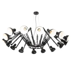 QAZQA Pendelleuchten|Esszimmerlampen*Smarte Pendelleuchte Schwarz 16-flammig Verstellbar Inkl. 16 Wifi A60 - Hobby Spinne