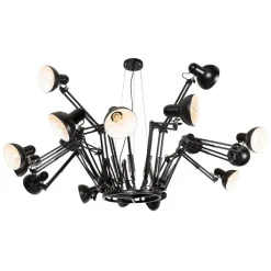 QAZQA Pendelleuchten|Esszimmerlampen*Smarte Pendelleuchte Schwarz 16-flammig Verstellbar Inkl. 16 Wifi A60 - Hobby Spinne