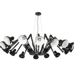 QAZQA Pendelleuchten|Esszimmerlampen*Smarte Pendelleuchte Schwarz 16-flammig Verstellbar Inkl. 16 Wifi A60 - Hobby Spinne