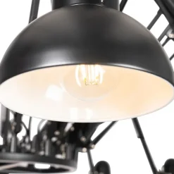 QAZQA Pendelleuchten|Esszimmerlampen*Smarte Pendelleuchte Schwarz 16-flammig Verstellbar Inkl. 16 Wifi A60 - Hobby Spinne