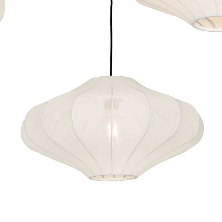 Kinder QAZQA Kinderzimmerlampen|Pendelleuchten*Smarte Pendelleuchte weiß 50cm 3-flammig inkl. 3 Wifi G95 - Plu