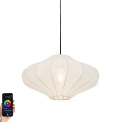 QAZQA Pendelleuchten|Wohnzimmerlampen*Smarte Pendelleuchte Weiß 50cm inkl. Wifi ST64 - Plu