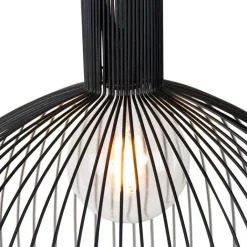 QAZQA Smarte Pendelleuchten|Pendelleuchten*Smarte runde Hängelampe schwarz 50 cm inkl. Wifi G95 - Dos