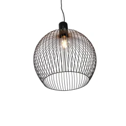 QAZQA Smarte Pendelleuchten|Pendelleuchten*Smarte runde Hängelampe schwarz 50 cm inkl. Wifi G95 - Dos