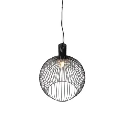 QAZQA Smarte Pendelleuchten|Pendelleuchten*Smarte runde Hängelampe schwarz 50 cm inkl. Wifi G95 - Dos