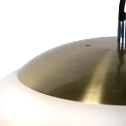 QAZQA Pendelleuchten|Wohnzimmerlampen*Smarte skandinavische Hängelampe Gold mit Opalglas 50cm inkl. WiFi A60 - Ball 50