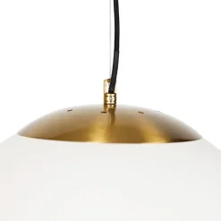 QAZQA Pendelleuchten|Wohnzimmerlampen*Smarte skandinavische Pendelleuchte Gold mit Opalglas 40cm inkl. WiFi A60 - Ball 40