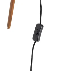 QAZQA Stehlampen|Wohnzimmerlampen*Smarte Stativ-Stehlampe Bronze mit Holz Studio Spot inkl. WiFi A60 - Radient