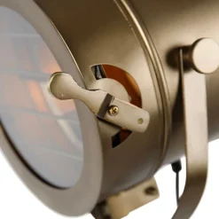 QAZQA Stehlampen|Wohnzimmerlampen*Smarte Stativ-Stehlampe Bronze mit Holz Studio Spot inkl. WiFi A60 - Radient