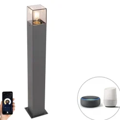 QAZQA Smarte Außenbeleuchtung|Stehlampen Außen*Smarte Steh-Außenleuchte Anthrazit 70 cm inkl. WLAN P45 - Dänemark