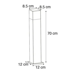 QAZQA Smarte Außenbeleuchtung|Stehlampen Außen*Smarte Steh-Außenleuchte Anthrazit 70 cm inkl. WLAN P45 - Dänemark
