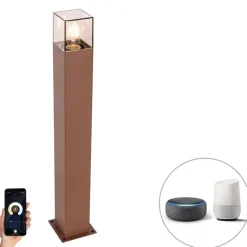 QAZQA Smarte Außenbeleuchtung|Stehlampen Außen*Smarte Steh-Außenleuchte rostbraun 70 cm inkl. WLAN P45 – Dänemark