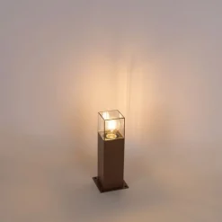 QAZQA Smarte Außenbeleuchtung|Stehlampen Außen*Smarte Steh-Außenleuchte rostbraun 30 cm inkl. WLAN P45 – Dänemark