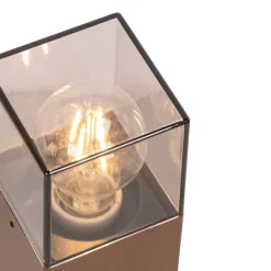 QAZQA Smarte Außenbeleuchtung|Stehlampen Außen*Smarte Steh-Außenleuchte rostbraun 30 cm inkl. WLAN P45 – Dänemark