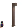 QAZQA Gartenbeleuchtung|Smarte Außenbeleuchtung*Smarte stehende Außenlampe rostbraun 65 cm IP44 inkl. Wifi GU10 - Baleno