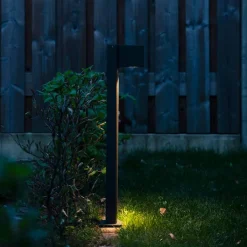 QAZQA Gartenbeleuchtung|Stehlampen Außen*Smarte stehende Außenleuchte Anthrazit 65 cm IP44 inkl. Wifi GU10 - Baleno