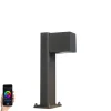 QAZQA Gartenbeleuchtung|Smarte Außenbeleuchtung*Smarte stehende Außenleuchte Anthrazit 30 cm IP44 inkl. Wifi GU10 - Baleno