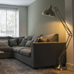 QAZQA Smarte Stehlampen|Stehlampen*Smarte Stehlampe Stahl inkl. Wifi A60 - Hobby