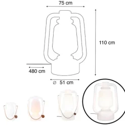 QAZQA Gartenbeleuchtung|Smarte Außenbeleuchtung*Smarte Stehlampe weiß 110 cm inkl. Wifi G95 - Storm Extra Large