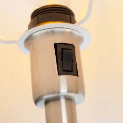 QAZQA Schlafzimmerlampen|Küchenlampen*Smarte Stehleuchte aus Stahl mit weißem Schirm inkl. WiFi A60 und E14 - Retro