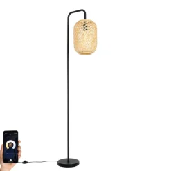 QAZQA Stehlampen|Wohnzimmerlampen*Smarte Stehleuchte Bambus inkl. WiFi ST64 - Yvonne