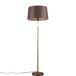QAZQA Smarte Stehlampen|Stehlampen*Smarte Stehleuchte Bronze mit braunem Schirm 45 cm inkl. WLAN A60 - Parte