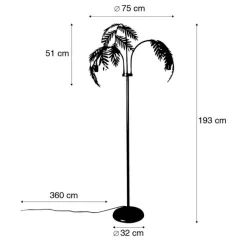 QAZQA Schlafzimmerlampen|Esszimmerlampen*Smarte Stehleuchte Gold 193 cm 3-flammig inkl. 3 Wifi P45 - Botanica