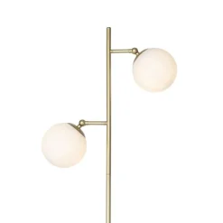 QAZQA Smarte Stehlampen|Stehlampen*Smarte Stehleuchte Gold mit Milchglas inkl. 2 WiFi P45 - Pallon