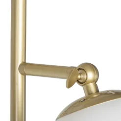 QAZQA Smarte Stehlampen|Stehlampen*Smarte Stehleuchte Gold mit Milchglas inkl. 2 WiFi P45 - Pallon