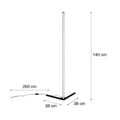 Calex Schlafzimmerlampen|Küchenlampen*Smarte Stehleuchte inkl. LED RGB und dimmbar in Kelvin - Saar