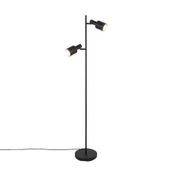 QAZQA Smarte Stehlampen|Stehlampen*Smarte Stehleuchte schwarz inkl. 2 Wifi A60 - Stijn