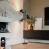 QAZQA Stehlampen|Wohnzimmerlampen*Smarte Stehleuchte Schwarz mit Gold 3-flammig inkl. 3 WiFi P45 - Tommy