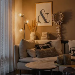 QAZQA Schlafzimmerlampen|Küchenlampen*Smarte Stehleuchte schwarz verstellbar inkl. 3 WiFi P45 - Mesh