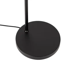 QAZQA Stehlampen|Wohnzimmerlampen*Smarte Stehleuchte Schwarz mit Messing und bernsteinfarbenem Glas inkl. WiFi G95 - Zuzanna