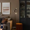 QAZQA Stehlampen|Wohnzimmerlampen*Smarte Stehleuchte Schwarz 3-flammig inkl. 3 Wifi GU10 50mm - Jeana