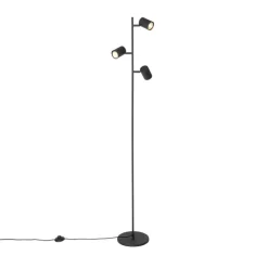 QAZQA Stehlampen|Wohnzimmerlampen*Smarte Stehleuchte Schwarz 3-flammig inkl. 3 Wifi GU10 50mm - Jeana
