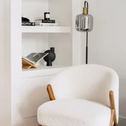 QAZQA Smarte Stehlampen|Stehlampen*Smarte Stehleuchte schwarz mit Gold und Rauchglas inkl. WiFi A60 - Zuzanna