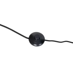 QAZQA Smarte Stehlampen|Stehlampen*Smarte Stehleuchte schwarz mit Gold und Rauchglas inkl. WiFi A60 - Zuzanna