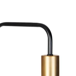 QAZQA Smarte Stehlampen|Stehlampen*Smarte Stehleuchte schwarz mit Gold und Rauchglas inkl. WiFi A60 - Zuzanna