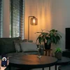 QAZQA Smarte Stehlampen|Stehlampen*Smarte Stehleuchte schwarz mit Rauchglas inkl. WiFi ST64 - Qara Down