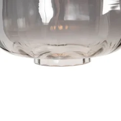 QAZQA Smarte Stehlampen|Stehlampen*Smarte Stehleuchte schwarz mit Rauchglas inkl. WiFi ST64 - Qara Down