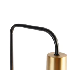 QAZQA Tischlampen|Wohnzimmerlampen*Smarte Tischlampe schwarz mit Gold und Rauchglas inkl. WiFi A60 - Zuzanna