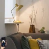 QAZQA Tischlampen|Wohnzimmerlampen*Smarte Tischleuchte Gelb mit Bronze inkl. WiFi P45 - Milou