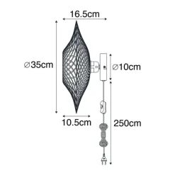 QAZQA Smarte Wandleuchten|Wandleuchten*Smarte Wandleuchte Bambus 30 cm mit Stecker inkl. WiFi P45 - Rina