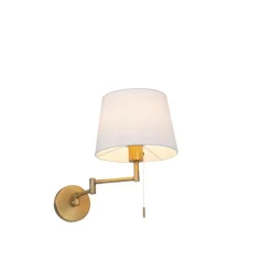 QAZQA Smarte Wandleuchten|Wandleuchten*Smarte Wandleuchte Bronze mit weißem Schirm inkl. WLAN A60 - Ladas Deluxe